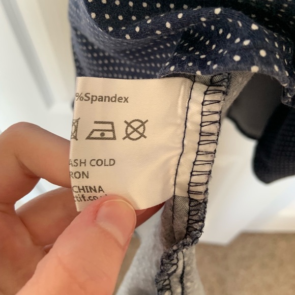 Collectif Dark Blue and White Polka Dot Shirt Dess - Picture 6 of 6